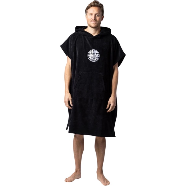 2026 Rip Curl Logo Hooded Towel Changing Robe / Poncho 00GMTO - Black
